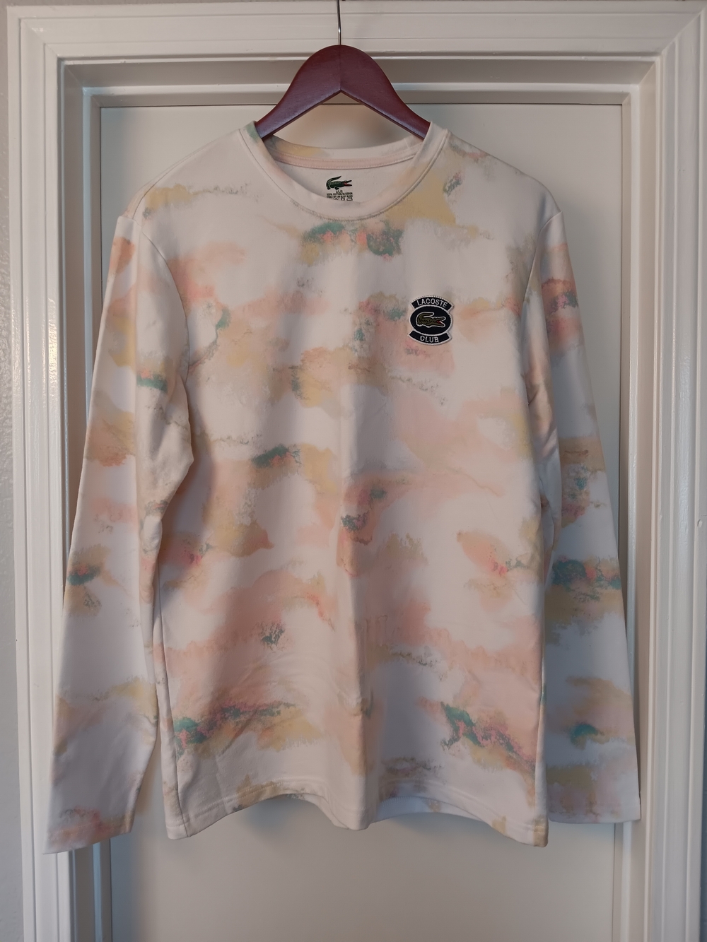 Lacoste Pastel Watercolor Long Sleeve Crewneck